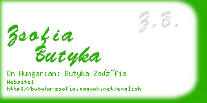 zsofia butyka business card